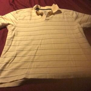 Izod yellow Striped Polo Shirt sz. Large
